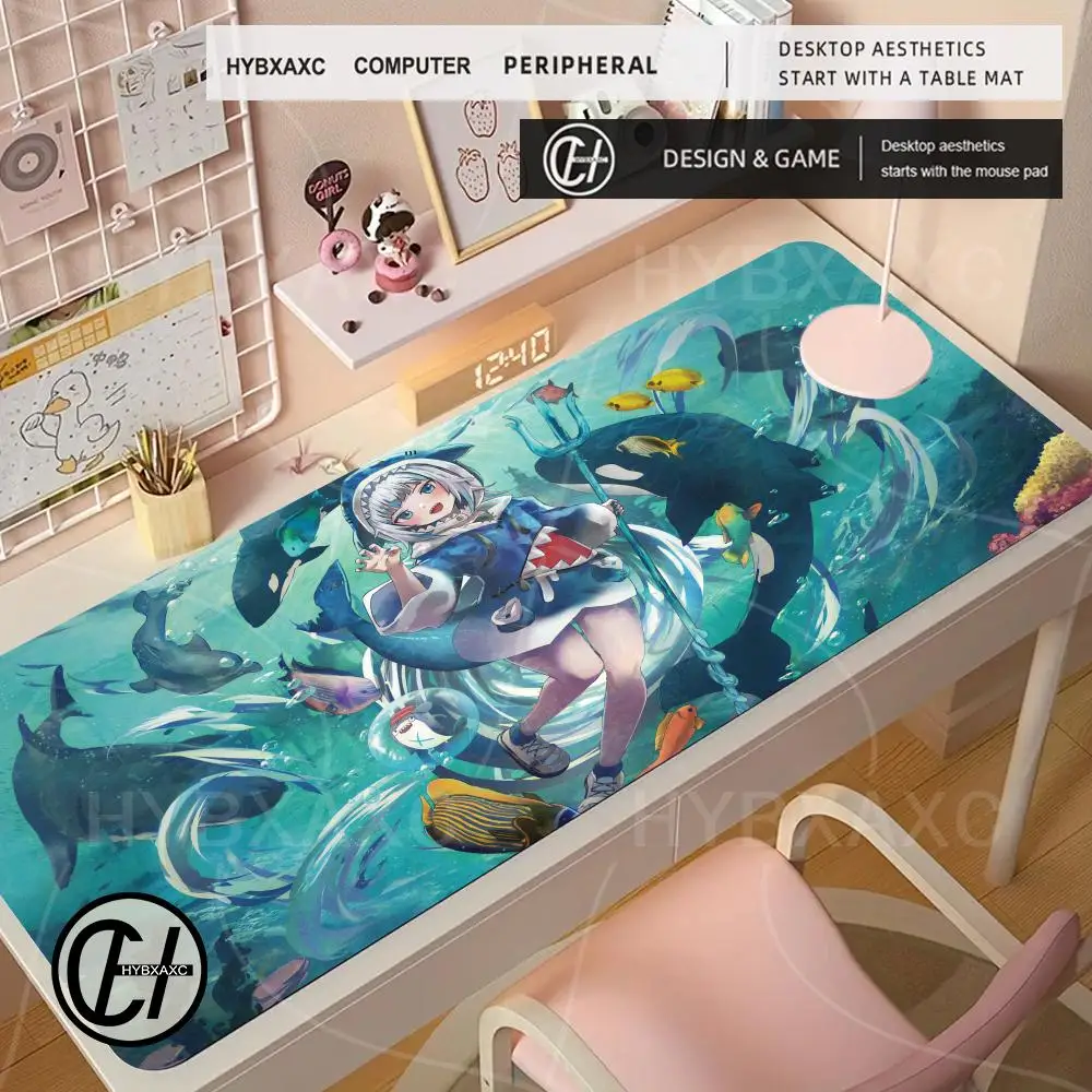 

Gamer Keyboard Pad 90x40 Gawr Gura Mousepad Hololive Anime Mouse Mats Office Accessories Pc Cabinet PC Gaming Extended Pads