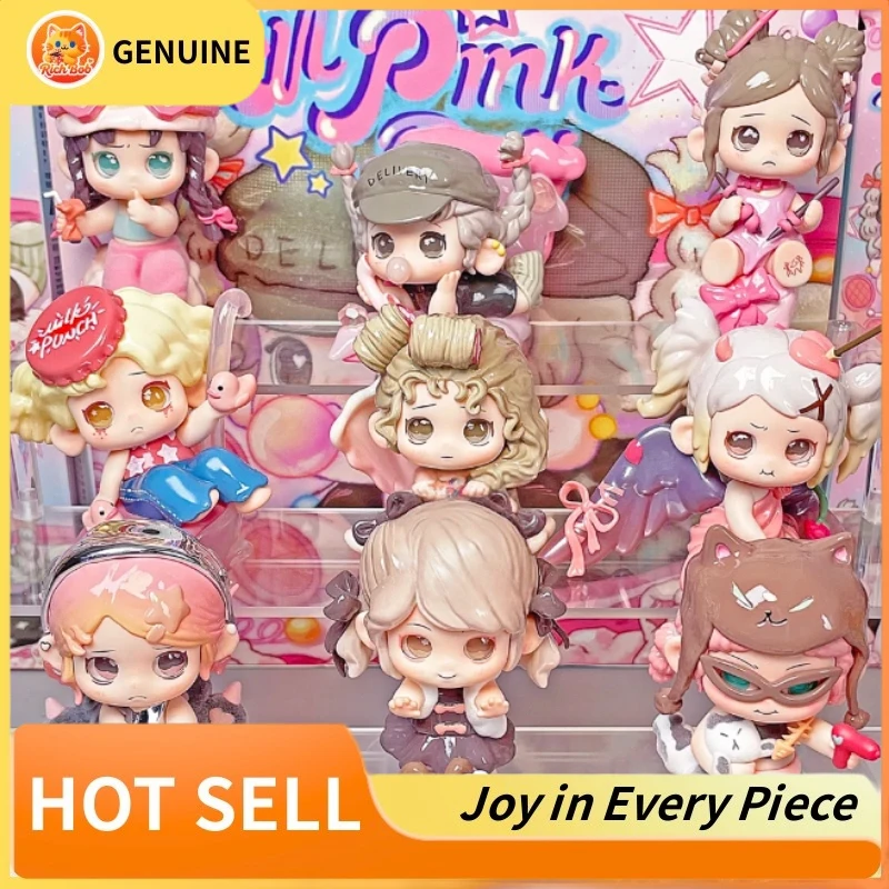 Echte All Pink Day Oona V2-serie Blind Box Trendy Model Mooie Desktop Ornament Mystery Box Collection Beeldje Verrassingscadeau