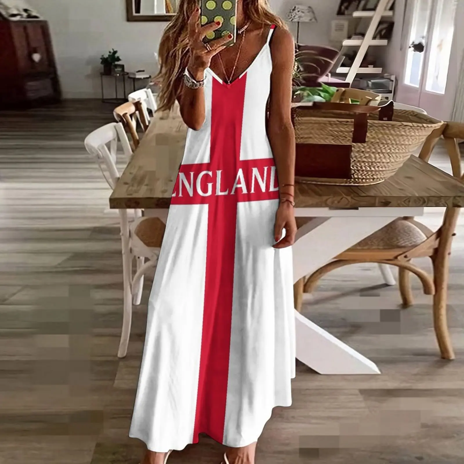 England st. George Cross, von Subgirl ärmelloses Kleid Sommerkleid Hochzeit Gast kleid 2023 Ballkleider 2023