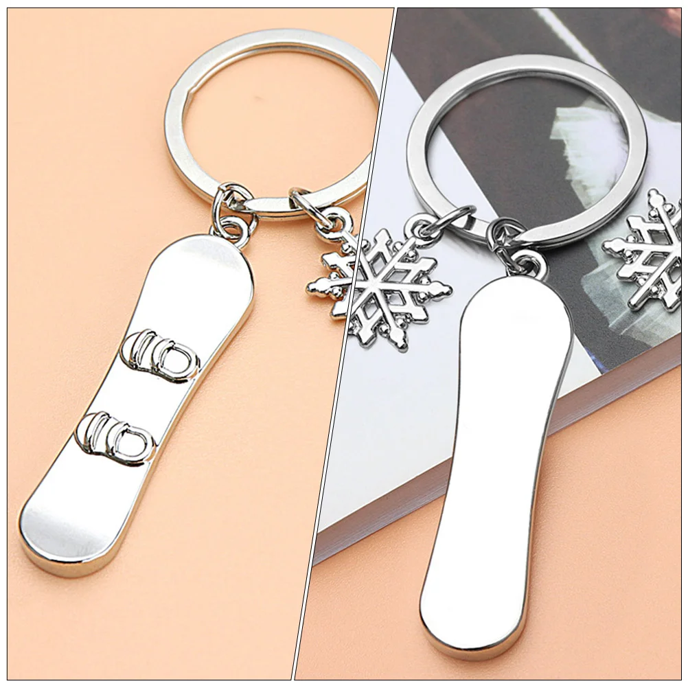 5 Pcs Snowboard Keychain Ski Pendant Hanging Sled Small Creative Zinc Alloy Adorable Skis