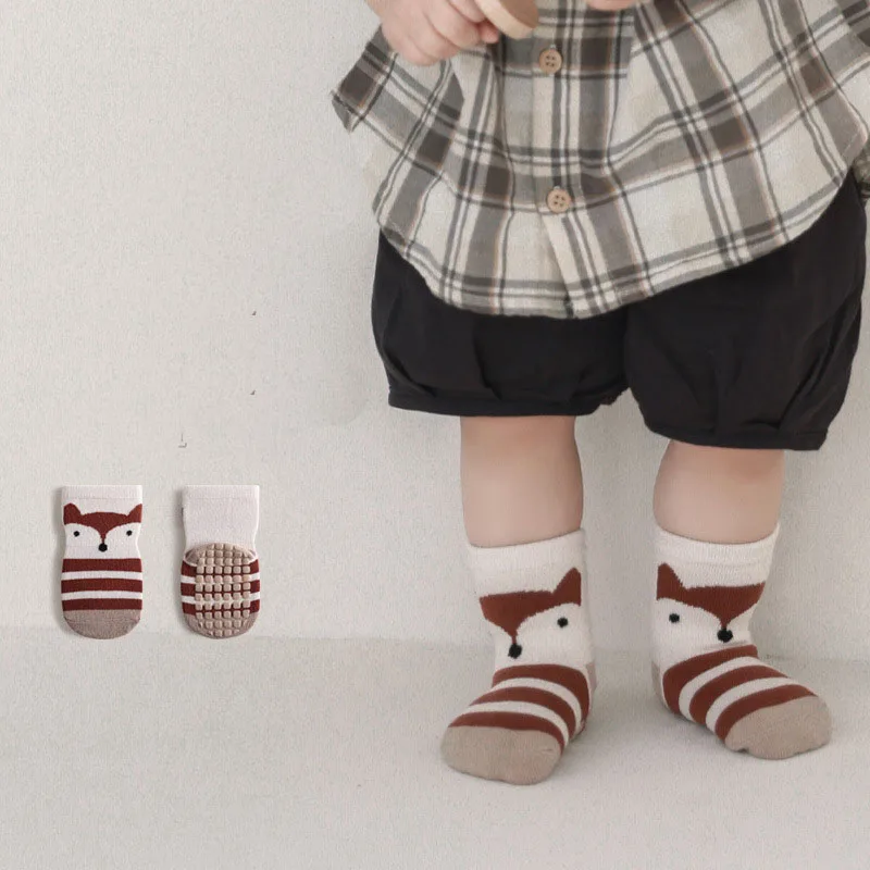 

New Spring Baby Socks Newborn Cotton Boys Girls Cute Toddler Asymmetry Anti-slip Socks