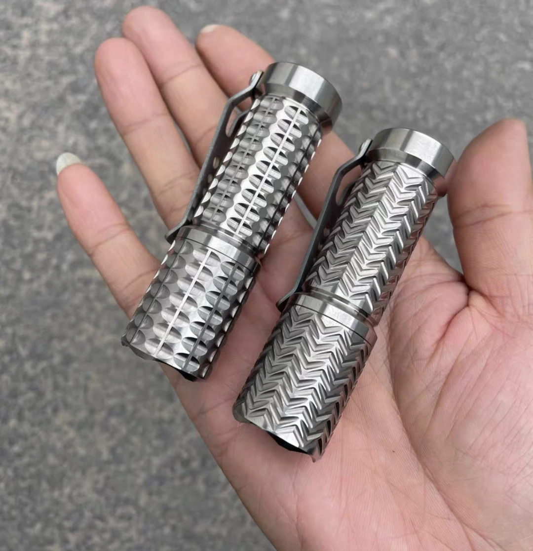 Titanium  Raw EDC  Flashlight  18350  Battery(  No Battery)