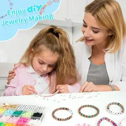 Clay Bead Set for Jewelry Making Diy Clay Bead Bracelet Making Kit 3600pcs Set with Accessories for Girls Kids Ages 6 Beginner