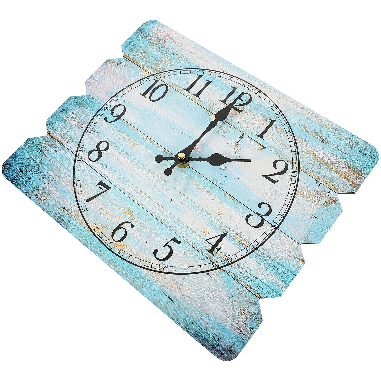 

Nordic Wall Clock Wooden Board Rectangle Shape Non Ticking Silent Movement Decorative Hanging Clock for Bedroom Living Room