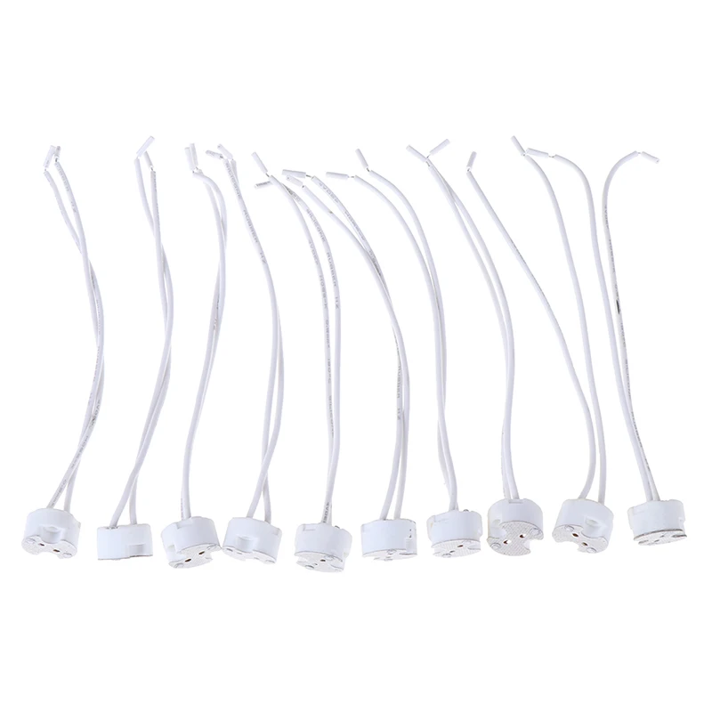 1-10PCS MR16 MR11 GU5.3 G4 Lamp Holder Bulb Base with Wire Ceramic Halogen Socket Pottery Connector 12V - 250V Led Light New JQ