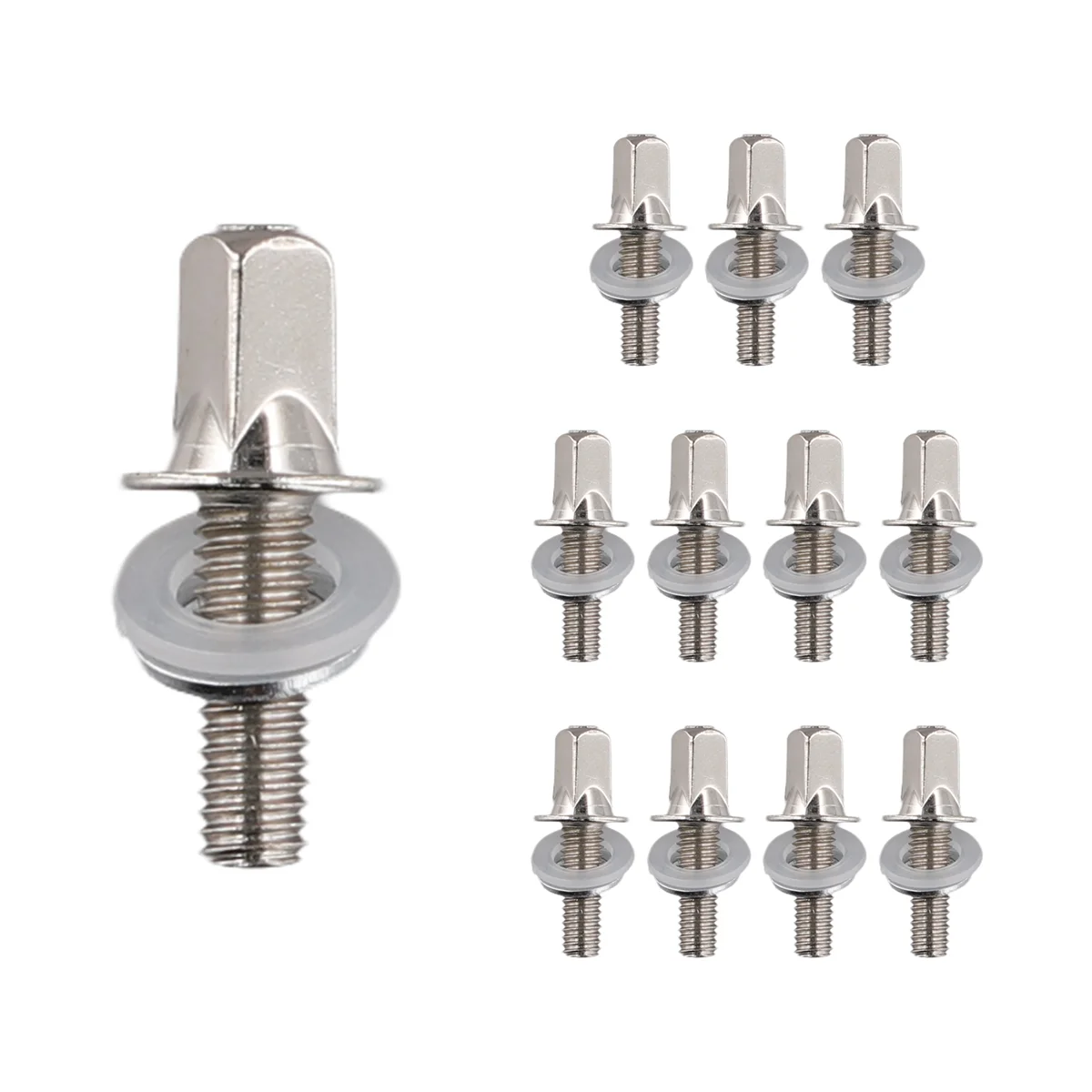 A71P 12 Uds varillas de tensión de tambor tornillos de tensión juego de tornillos de tambor de bajo accesorios de tambor Hardware de tambor M5x15MM