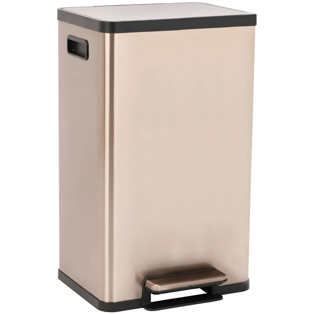 

Simpli-Magic 50 Liter / 13.2 Gallon Soft-Close, Smudge Resistant Trash Can with Foot Pedal and Built in Filter- Stainless Steel,