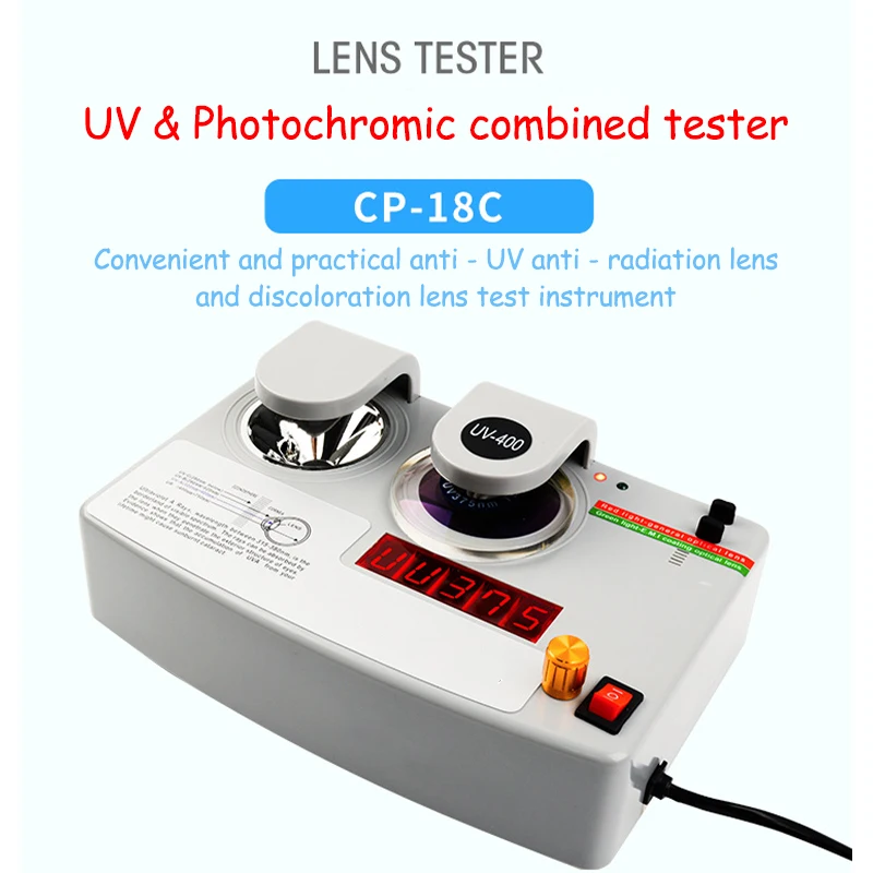 UV Protection Test UV400 Tester Measurer Lens Radiation Resistance Test Lens Photochromic Test Multifunctional Glasses Equipment