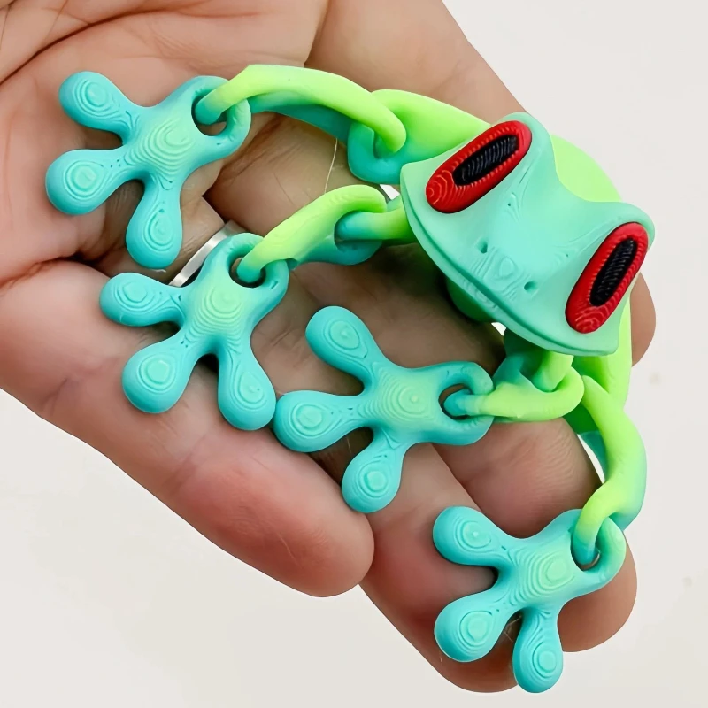 High Tech 3D Printed Magnetic Frog Fridge Magnet Articulated Joint Figure Glow in Dark Dragon Toy Desk Decor Gift Night Light