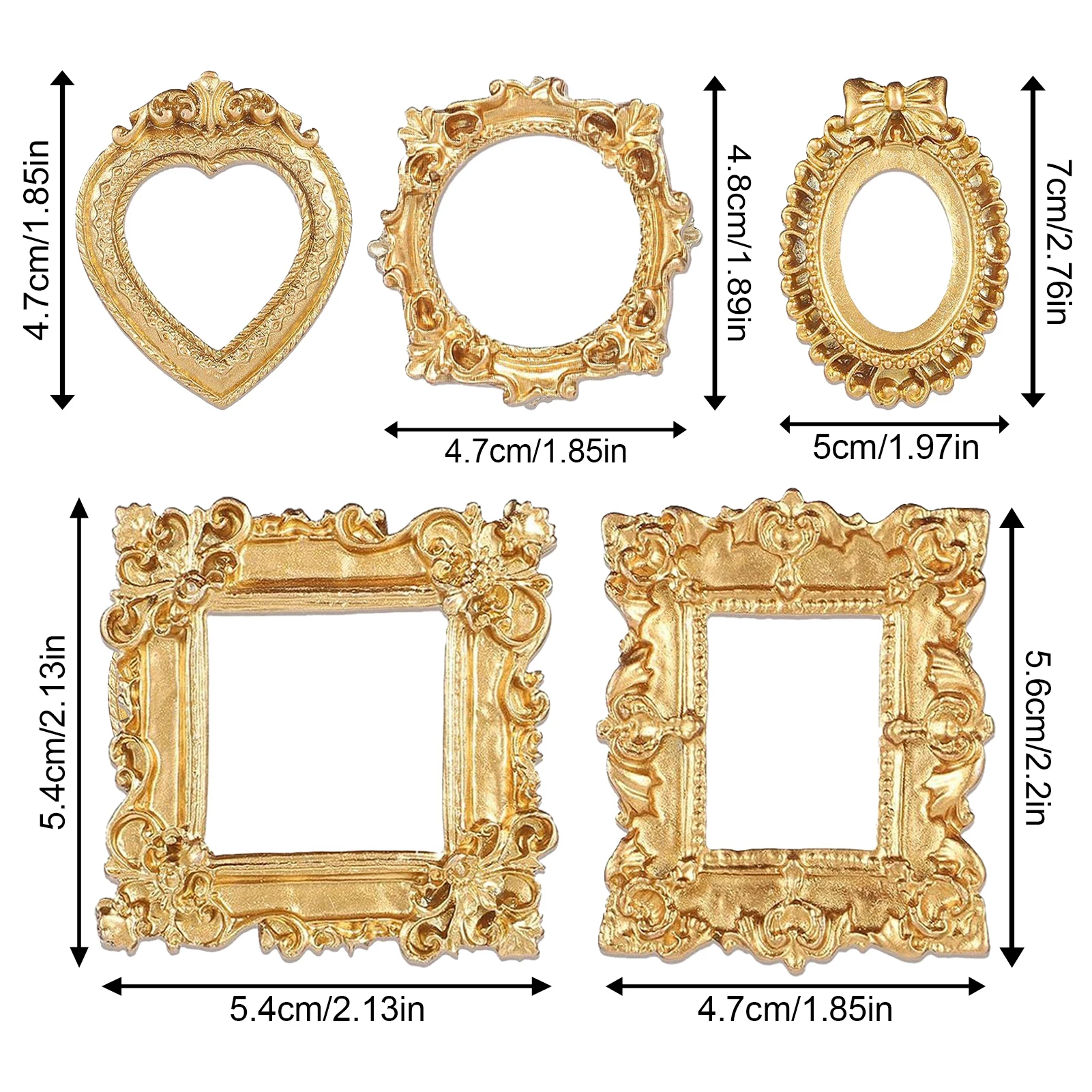 Vintage Retro Gold Mini Picture Frame Display Accessories