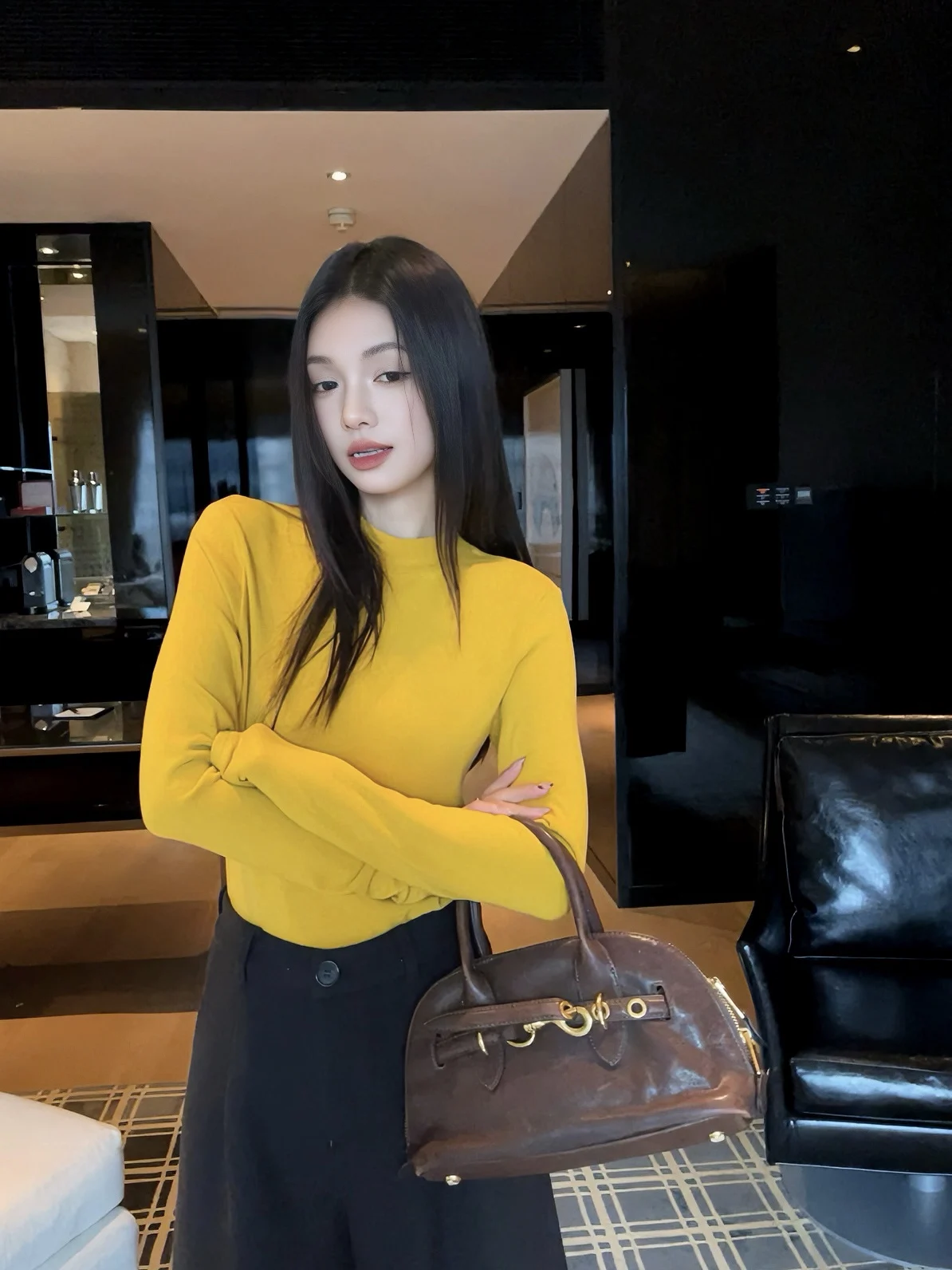 

Женская мягкая и уютная футболка UKILAU с длинным рукавом и круглым вырезом, облегающая, базовый слой, корейский стиль, летняя, из смесового хлопка