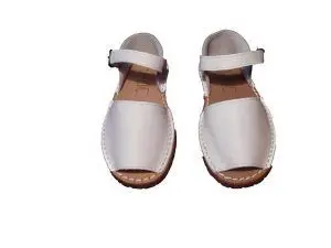 Unisex frailera menorca Leather avarca Sandal Buckle Closure Genuine Leather White color