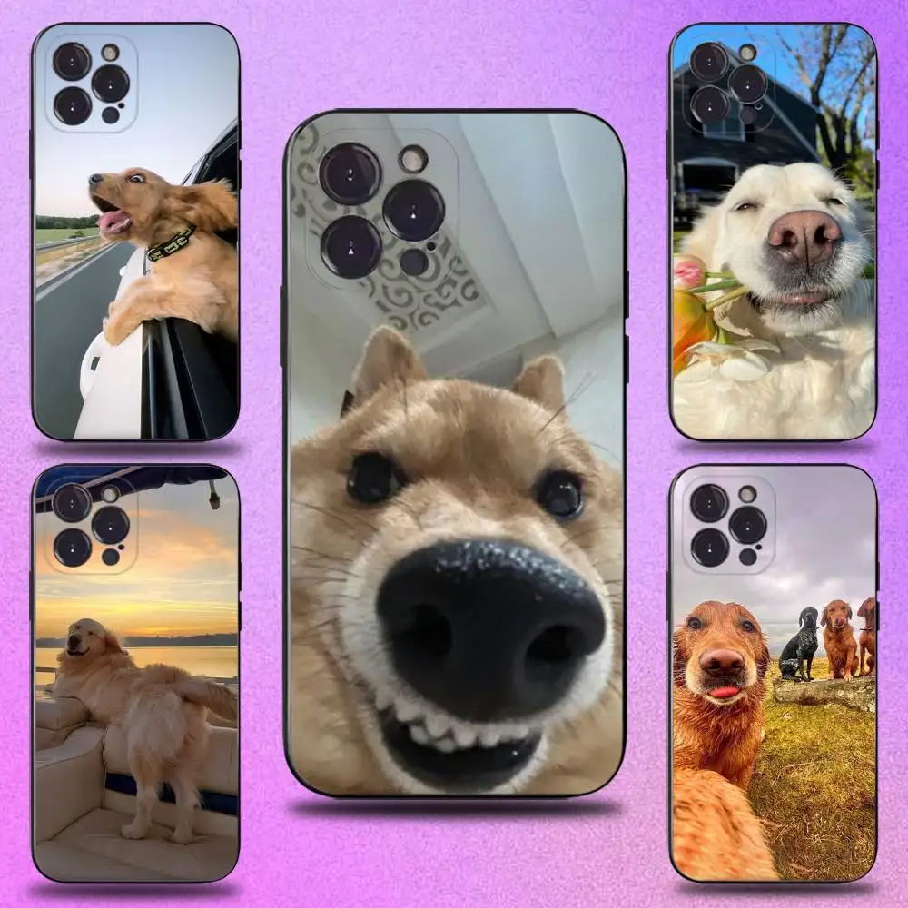 

Pet Puppy Dog Cute Phone Case For iPhone 17,16,15,14,13,12,11 Plus,Pro Max,XS,X,XR,SE,Mini,8,7,Soft Silicone Black Cover