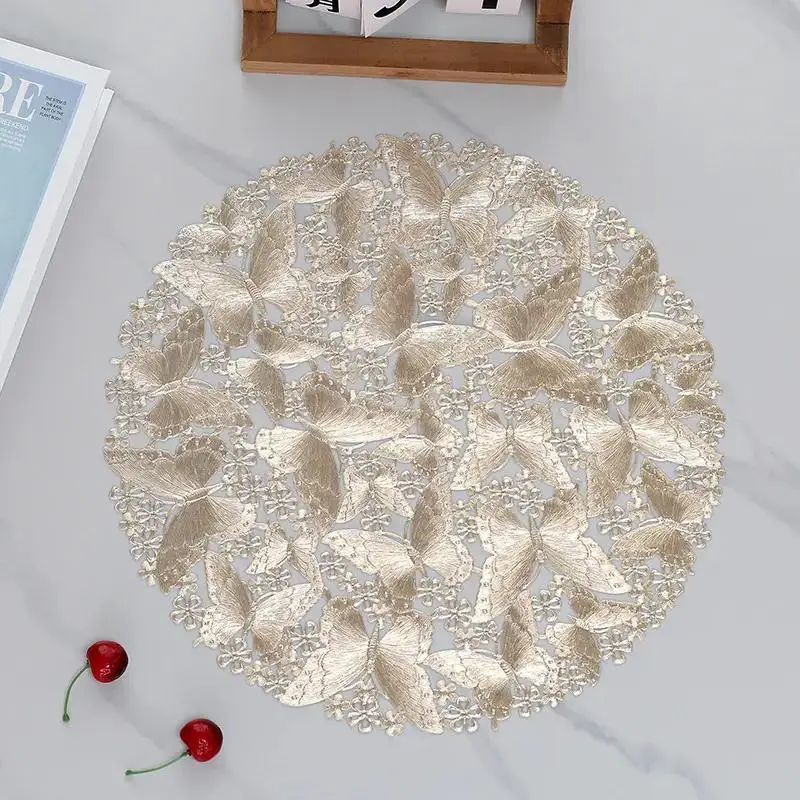 

2PCS Non-Slip PVC Coasters Minimalist Placemats Creative Vase Pads for Table Decor