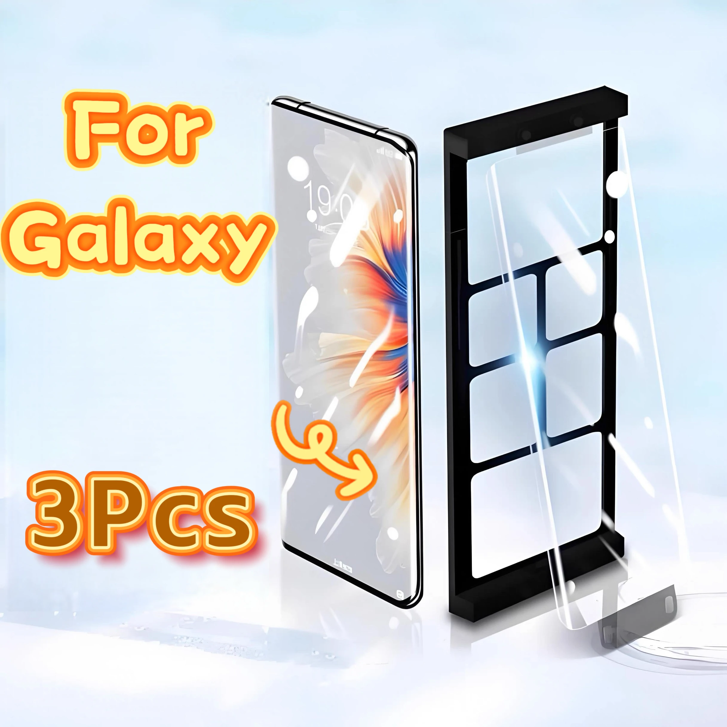 3 Stück Der hochauflösende Displayschutzfolie für die Galaxy-Serie ist aus gehärtetem Glas nicht gefertigt