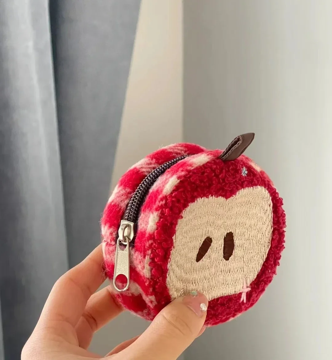 Cute Apple embroidery Pen bag Catoon Pencil Case Kawaii Storage Bag Cosmetic Bag Korean Stationery School Supplies Children Gift