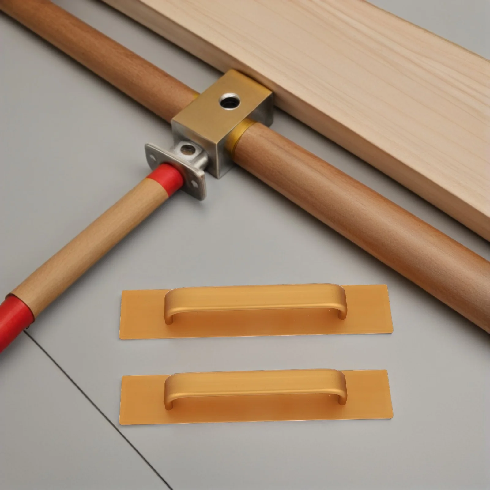 

2pcs Self-Adhesive Cabinet Handles Aluminum Alloy Stick On Drawer Pulls For Kitchen Bathroom Shower Doors Durable Handle