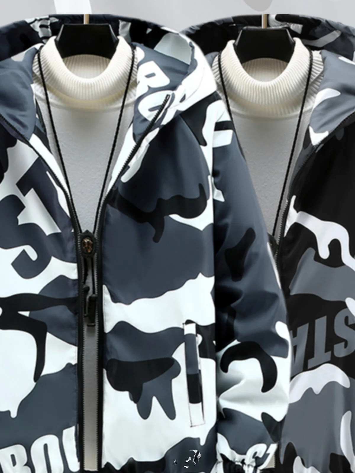 

Camouflage Cotton Jaet Men's Loose Fit Lightweight Winter Coat Polyester Fiber Fill Teenager Faion Urban Sle Zipper Clo...