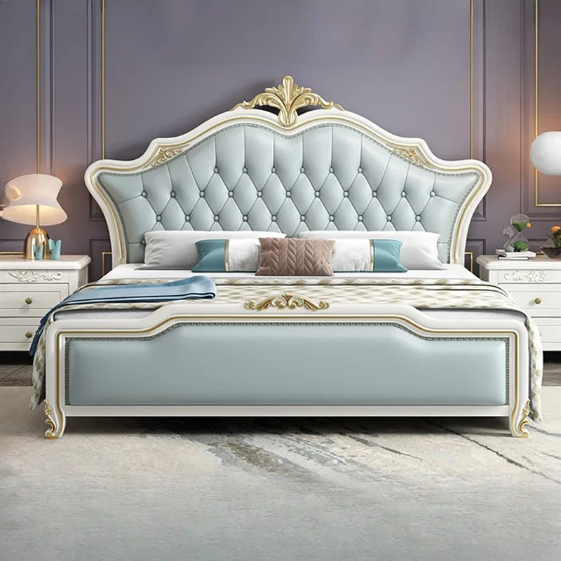 

American Princess Double Bed Elegant French Style Comferter Luxury Queen Bed Frame Modern Storage Cama Casal Bedroom Furniture