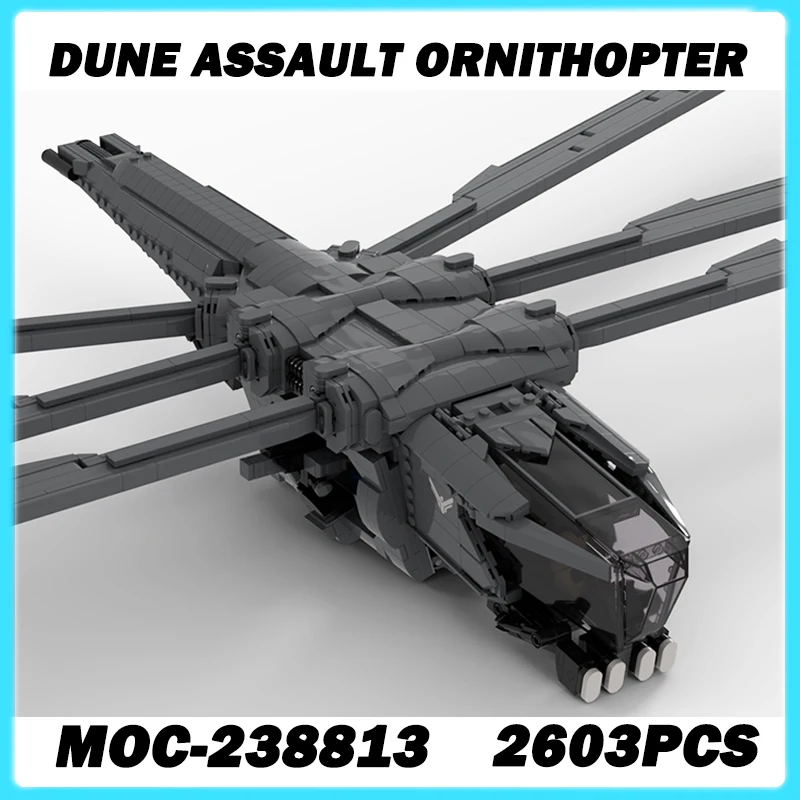 

2603 шт. MOC-238813 Дюна штурмовой орнитотер сцена фильма самолет военный истребитель модель строительные блоки кирпичи сборка игрушка в подарок