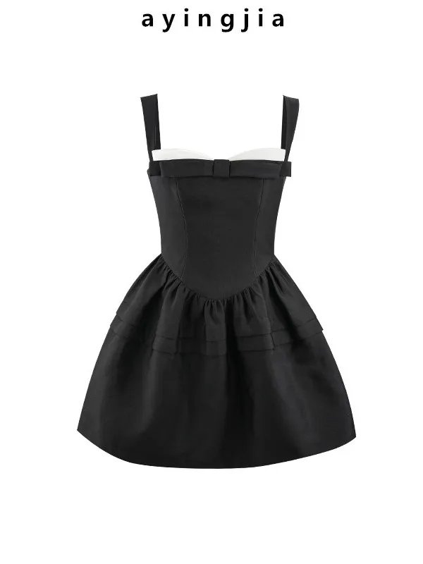 

Sweet Sle Knot Tie Lace ort Strap Dr Women's A-Line Skirt Casual Ci Walk Autumn Winter Student Girl Lady