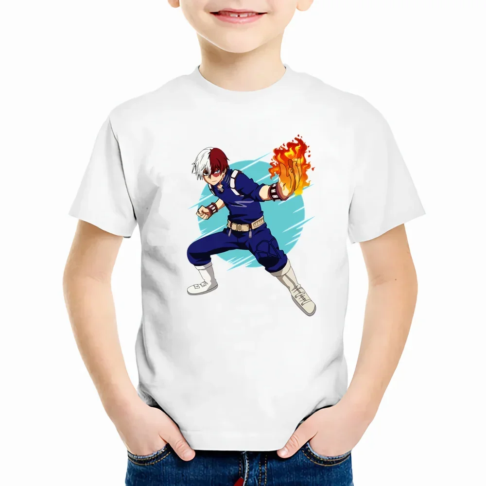 

Летняя футболка с героями мультфильмов моя академия, милые футболки для мальчиков и девочек, Повседневная футболка с коротким рукавом, новые модные детские топы с принтом, YKP065