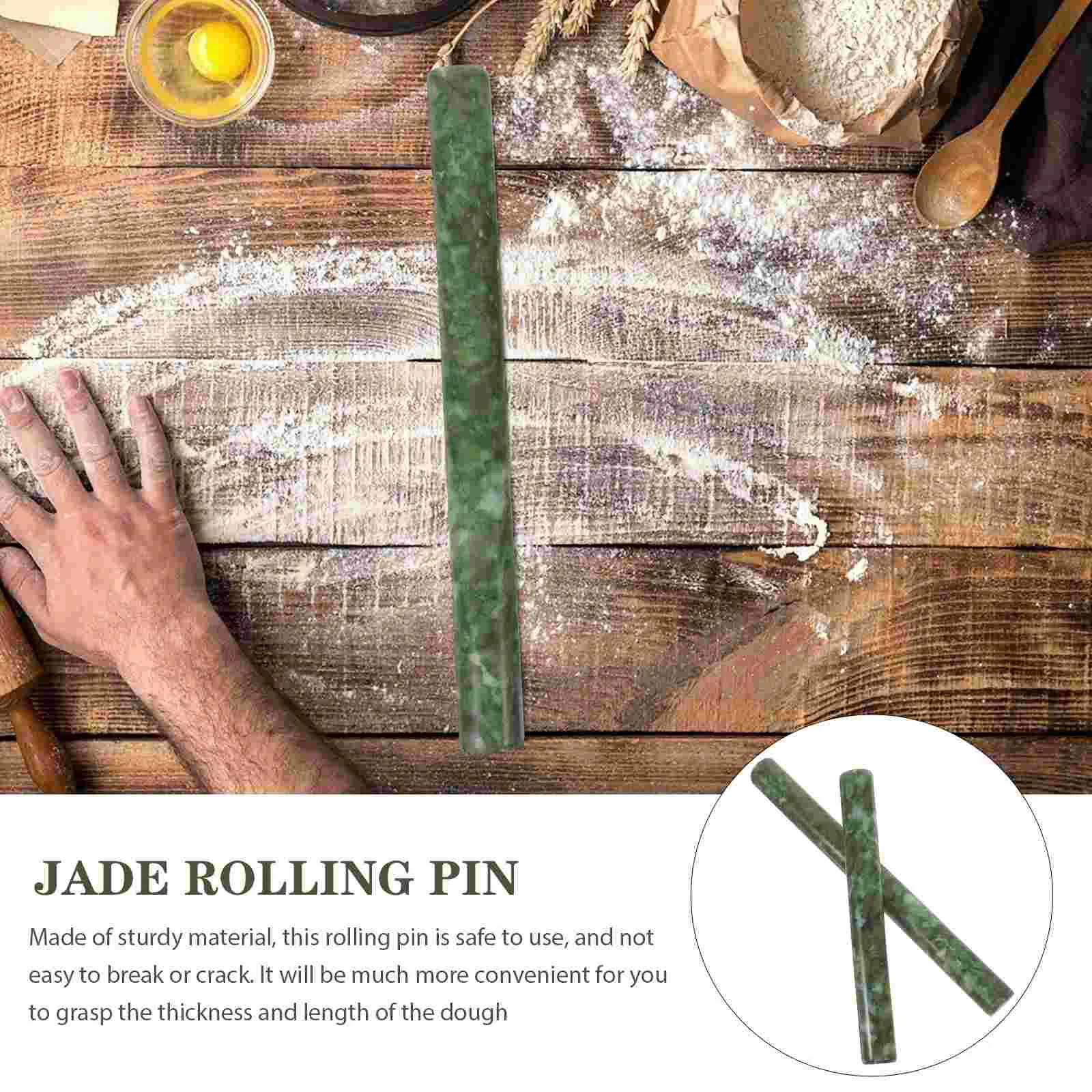 2 Pcs Rolling Pin Dumplings Rod Bread Nonstick Pie for Baking Jade Noodles Kitchen Dough Roller Pasta