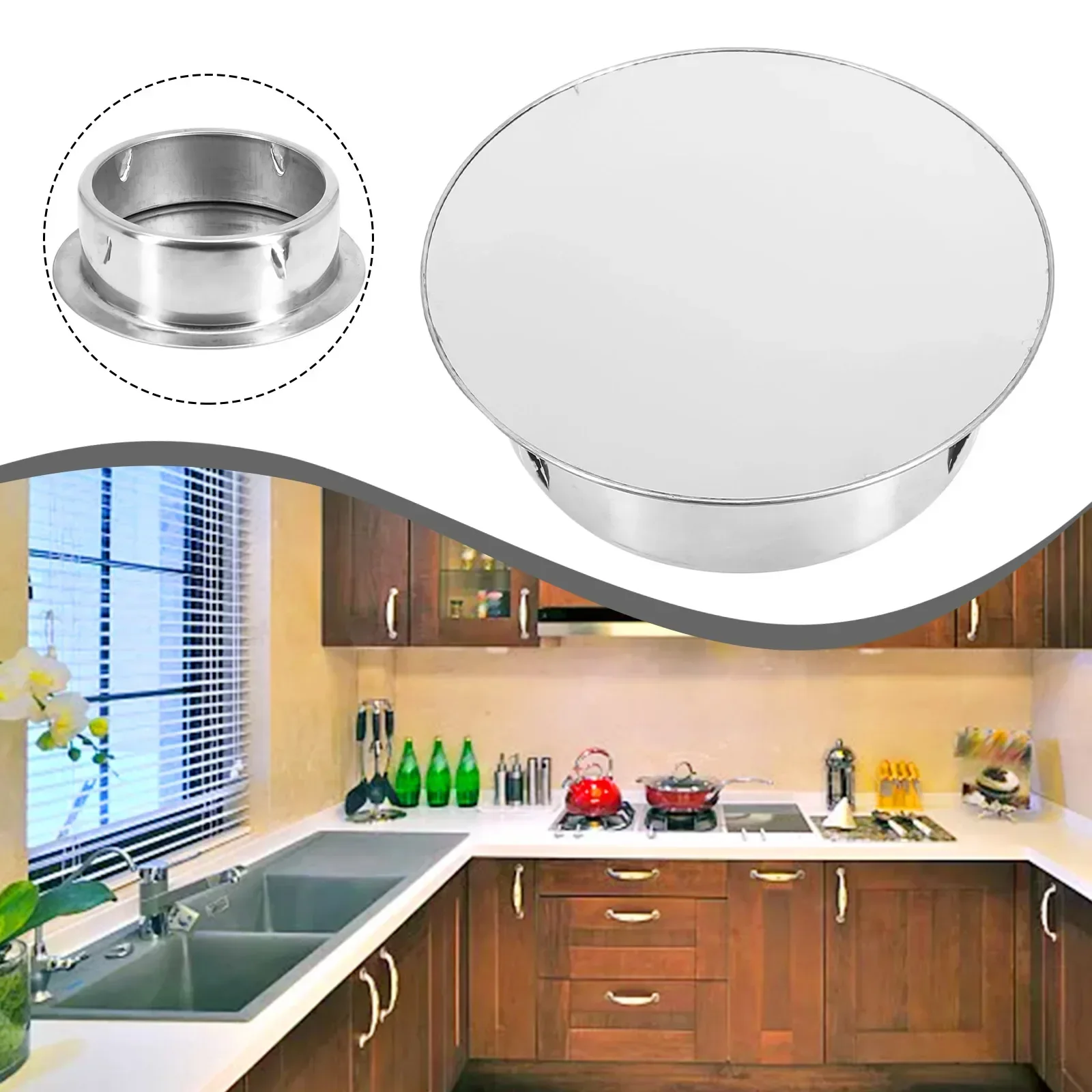 

Himney Cover Stove Pipe Cover Chimney Hole Lid Hole Cover Silver Stainless Steel Stove Pipe Cover 1 Pc 150 Mm Chimney Cover