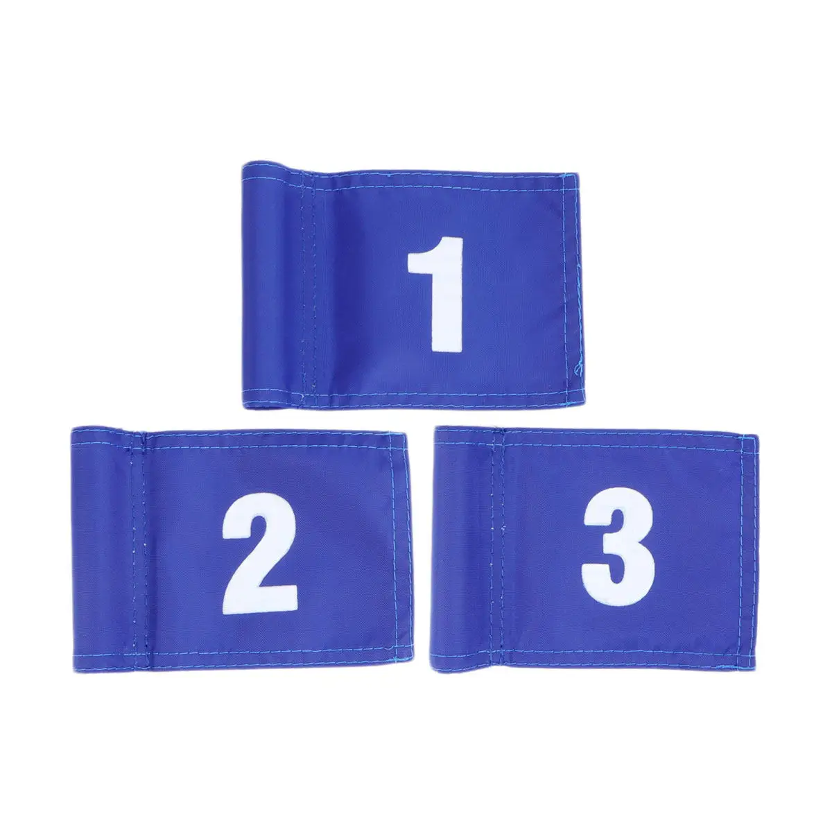 3Pcs High Strength Golf Training Flags Lightweight Practice Markers for Putting Green 12x18cm Number 1 2 3 Flag
