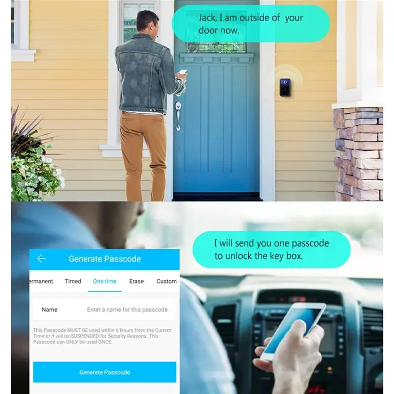 MALL Smart Key Lock Box Ttlock Wifi Fechadura Eletronica Waterproof Wall Mount Fingerprint Door Lock Security Lockbox