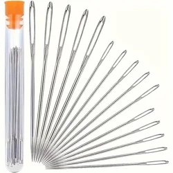 15PCS DIY Craft Tools Large Eye Needles Steel Embroidery Cross Stitch Knitting Yarn Sewing Hand Crochet Hook Set Kit