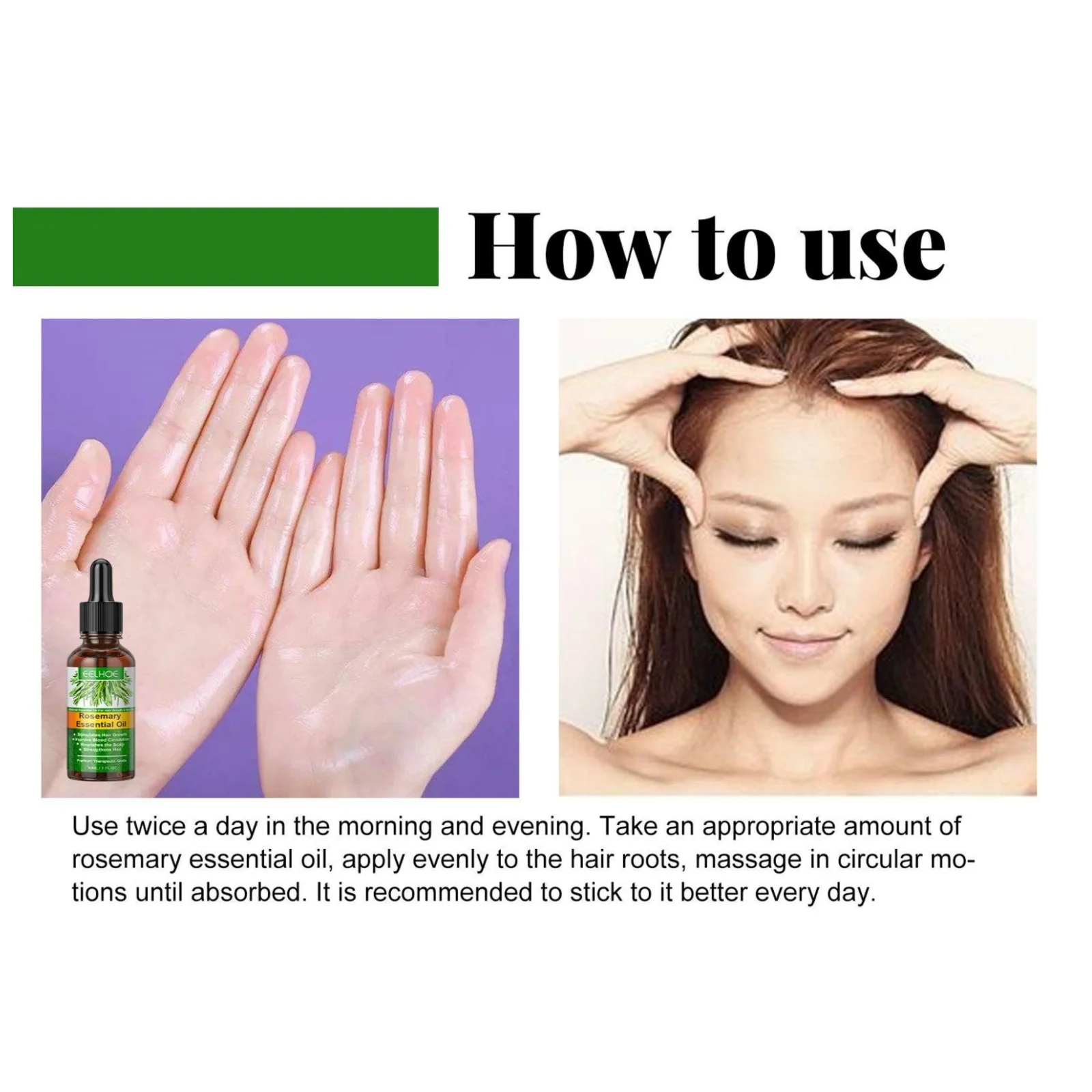 Eelhoe Розмарин для ухода за волосами Эфирное масло Укрепление роста Уменьшение выпадения кожи головы Лечение поврежденной кожи Более густые масла для роста волос