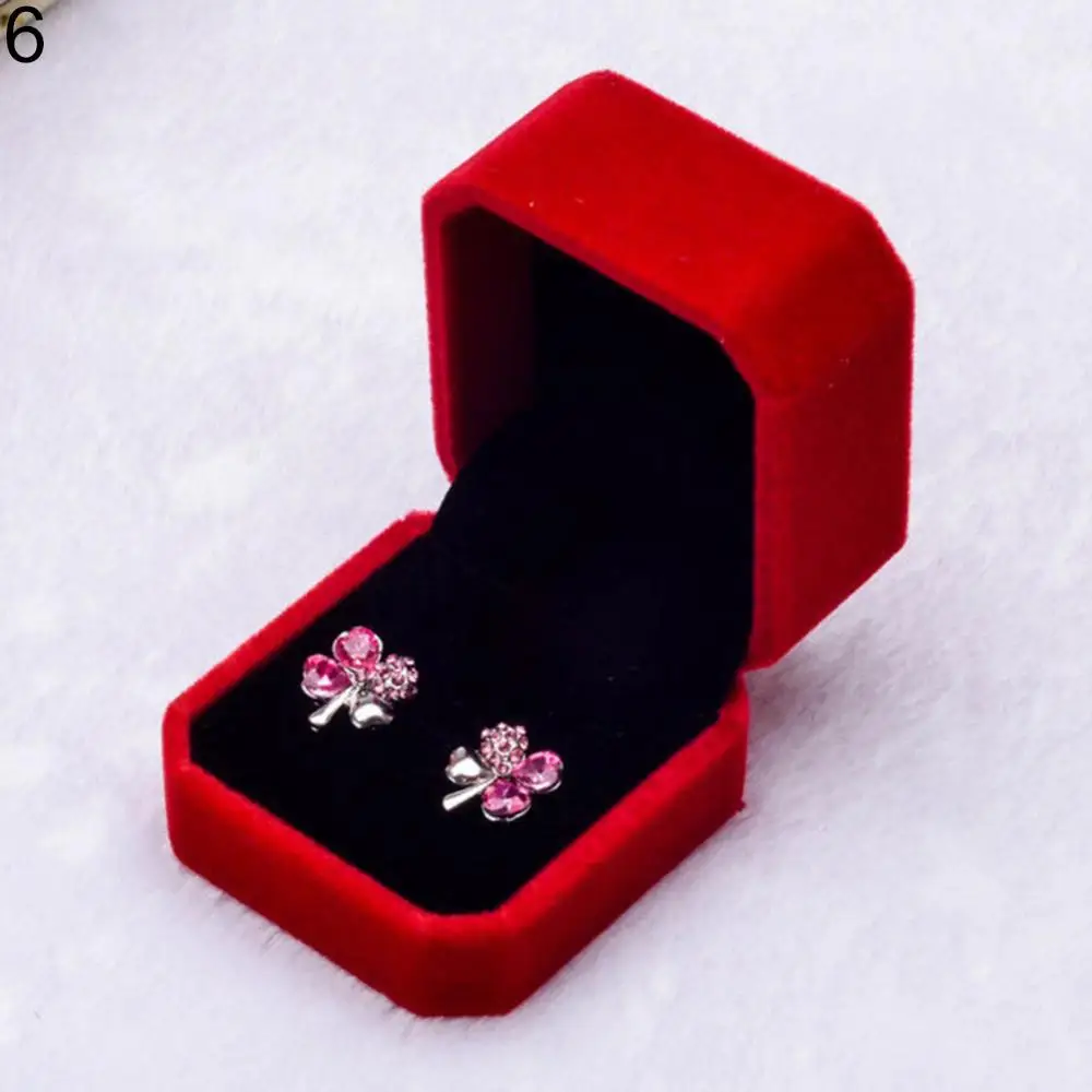 Velvet Engagement Wedding Earring Ring Pendant Jewelry Display Box Gift Case Proposal Ring Box dropshipping