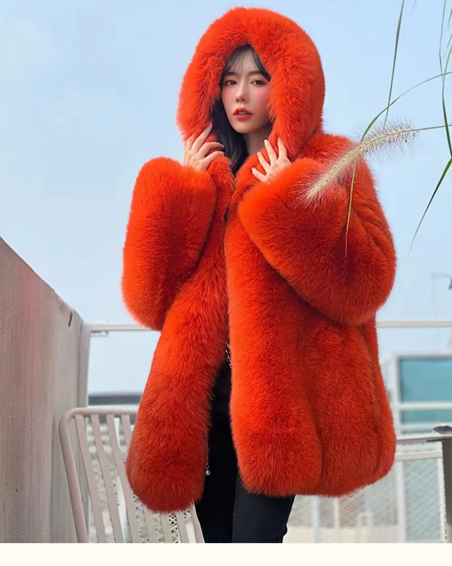 FURSHEHE Women Real Fur Coat 2024 New Fashion Thick Warm Fox Fur Jacket with Hood Custom Wholesale Female Winter outerwears