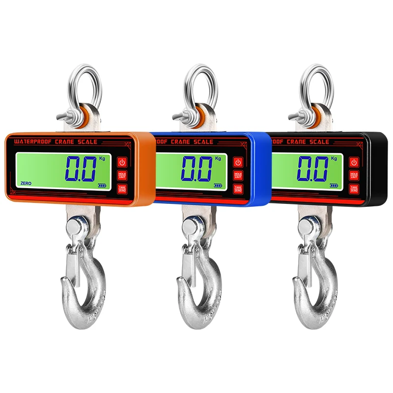 Waterproof Crane Scale 1500kg/500kg Digital LCD Hanging Scales 65ft Wireless Control Heavy Duty Industrial Hook Weight Tools