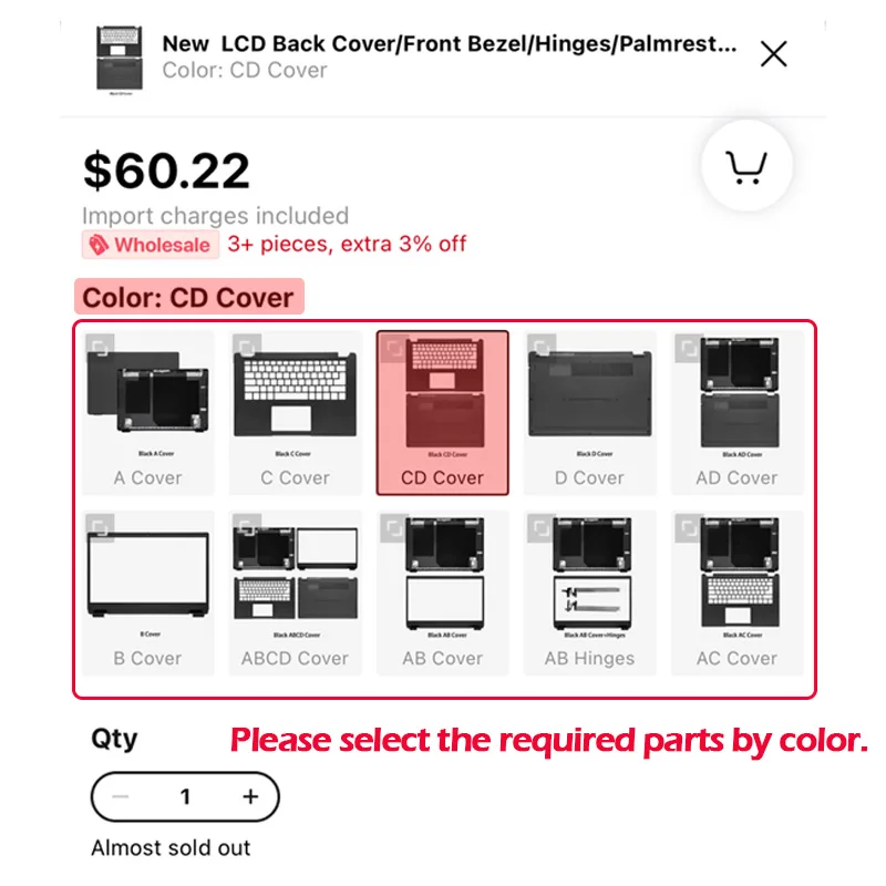 Replacement Laptop Parts for  ROG Zephyrus G14 GA40X GA402 GU402 - LCD Front Bezel / Lower Bottom Case Base Cover