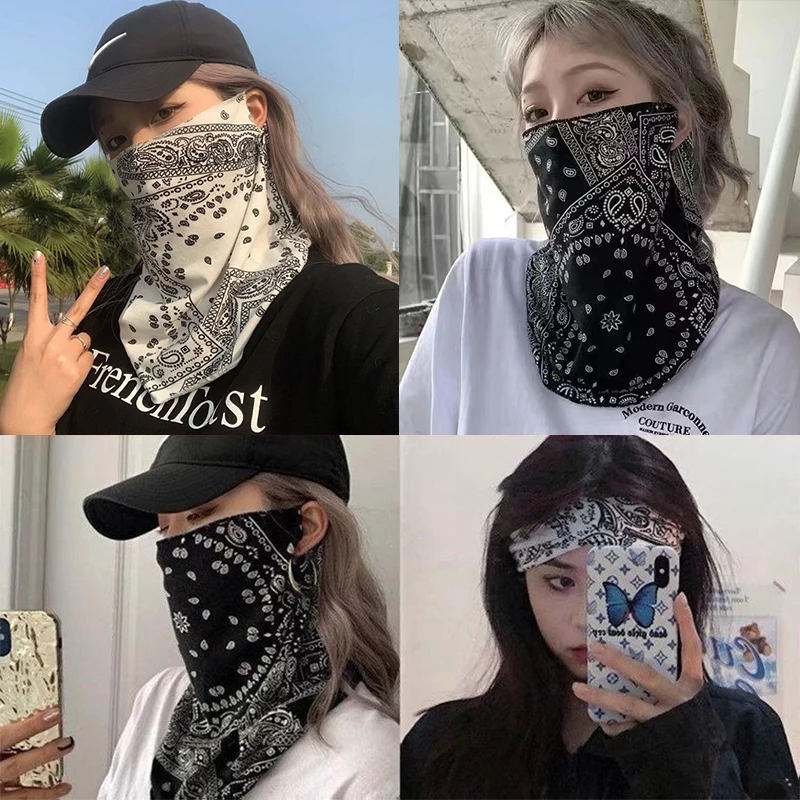 

Sunscreen Mask Cashew Flower Mask Riding Cover Full Face Sunscreen UV Protection Ear Towel Women's Neck Face Towel