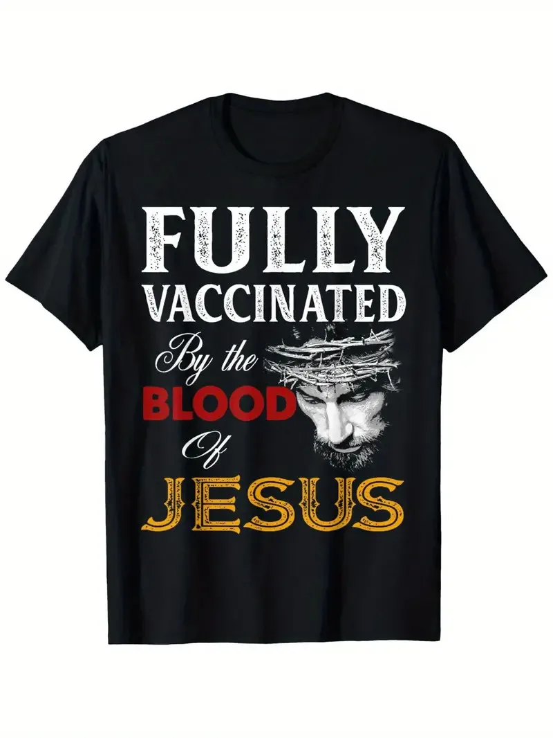 

Fully Vaccinated By The Blood Of Jesus Christian Jesus Faith T-Shirt, Men'S and