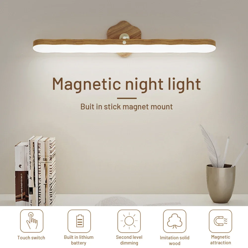 

Magnetic Cabinet Light Touch Switch Light Brightness for Livingroom Bathroom USB Charging Cabinet Lamp