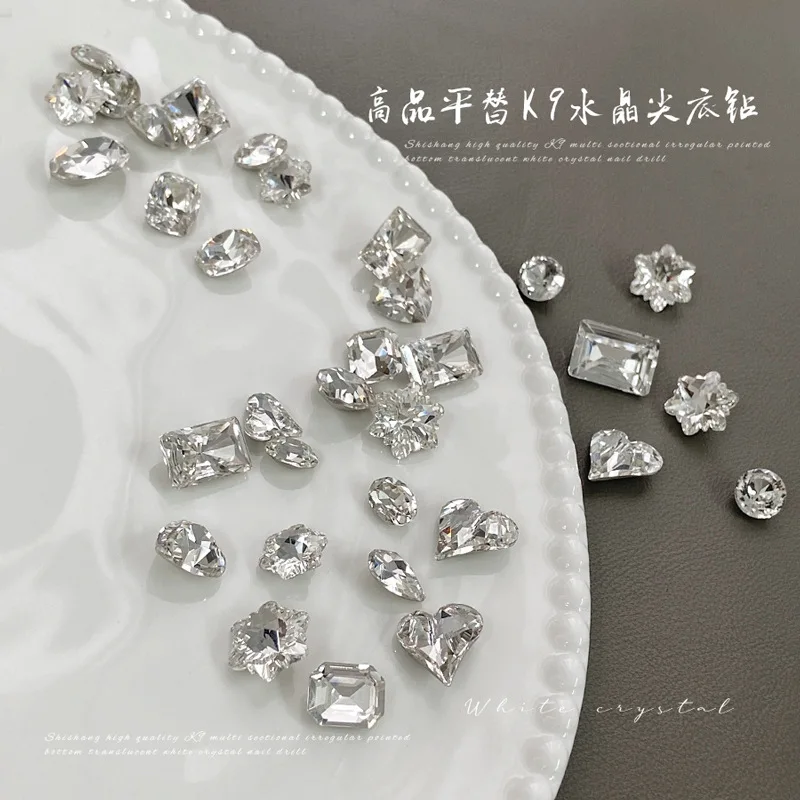 5 stuks nagelsteentjes bedels witte nagelkunst sieraden kristal flash liefde transparante diamant