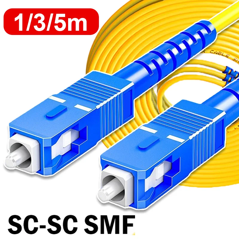 SC To SC Fiber Optic Cable Jumper Optical Patch Cord Simplex Single-Mode SMF 9/125μm SC-SC Insensitive 5/3/1M Fiber Optic Cords