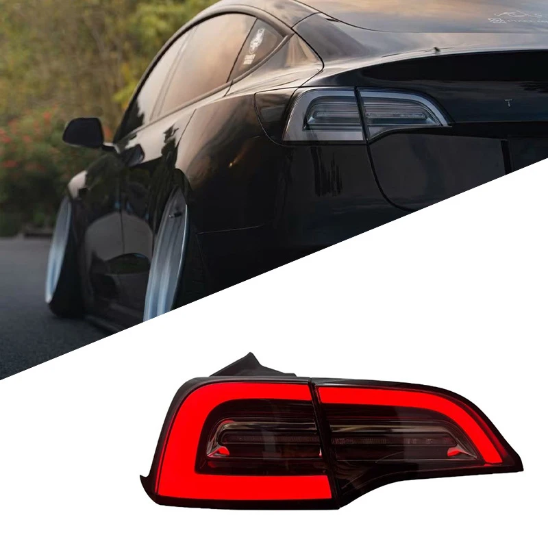 For Car Rear Warming Brake Lamp Rear Tail Lamp 1077401 1077398 For Tesla Model 3 2017-2024 Asian And European Version