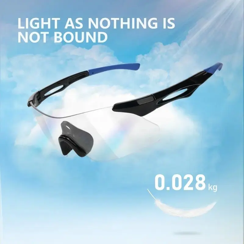 1 set ultra light riding glasses photochromic cycling glasses UV protection cycling sports sunglasses