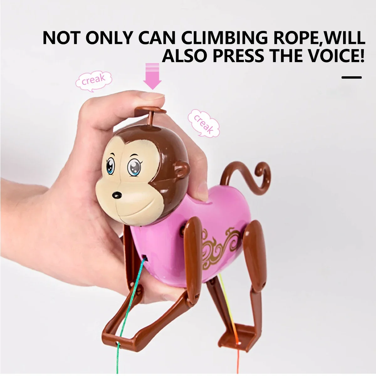 Adorable Kawaii Monkey Climbing Rope Toy for Children Parent-Child Interactive Play Gift Fun Gag  Practical Joke Item