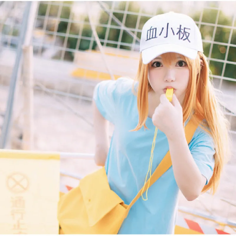 Anime Cells at Work! Cosplay Platelet Costume Girls T-shirt Shorts Wigs Hat Bag Shoes Flag Whistle Full Set Costumes Suit Women