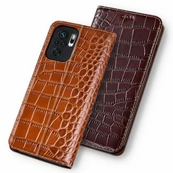 Cases For XIAOMI Redmi Note 9S 9T 10S 10T 9 10 Pro Max 5G Crocodile Pattern Flip Case Cowhide Leather Magnetic Wallet Covers