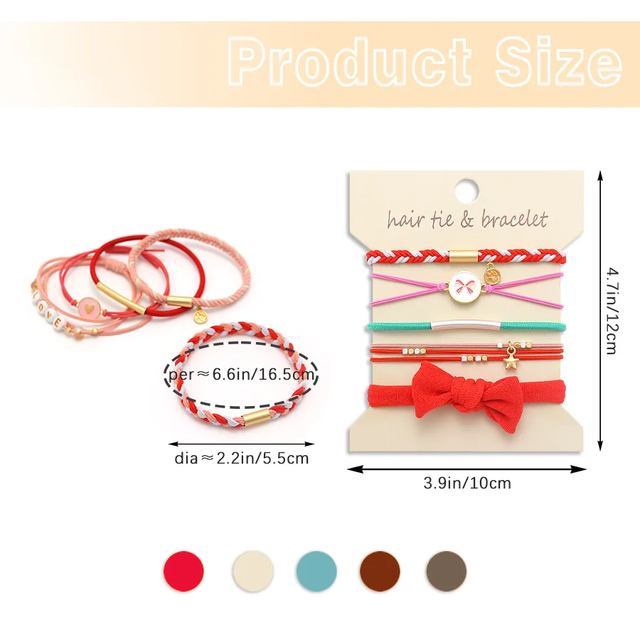 4 قطع من أربطة الشعر المطاطية من أمازون، أربطة شعر معدنية بوهو، وظيفة سوار مزدوج، حامل ذيل حصان