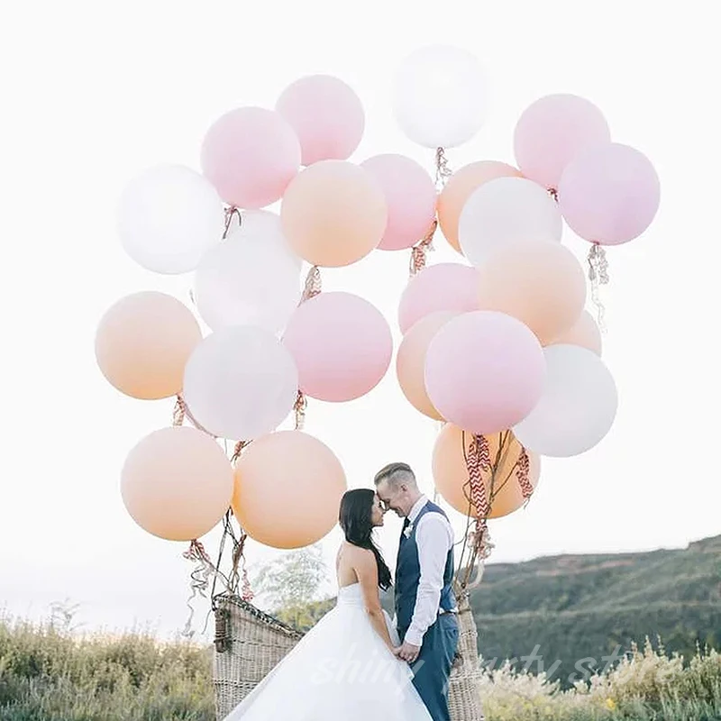 핑크 화이트 오렌지 마카롱 파스텔 컬러 헬륨 풍선, 캔디 대형 풍선, 웨딩 테마, 생일 장식, 5-36 