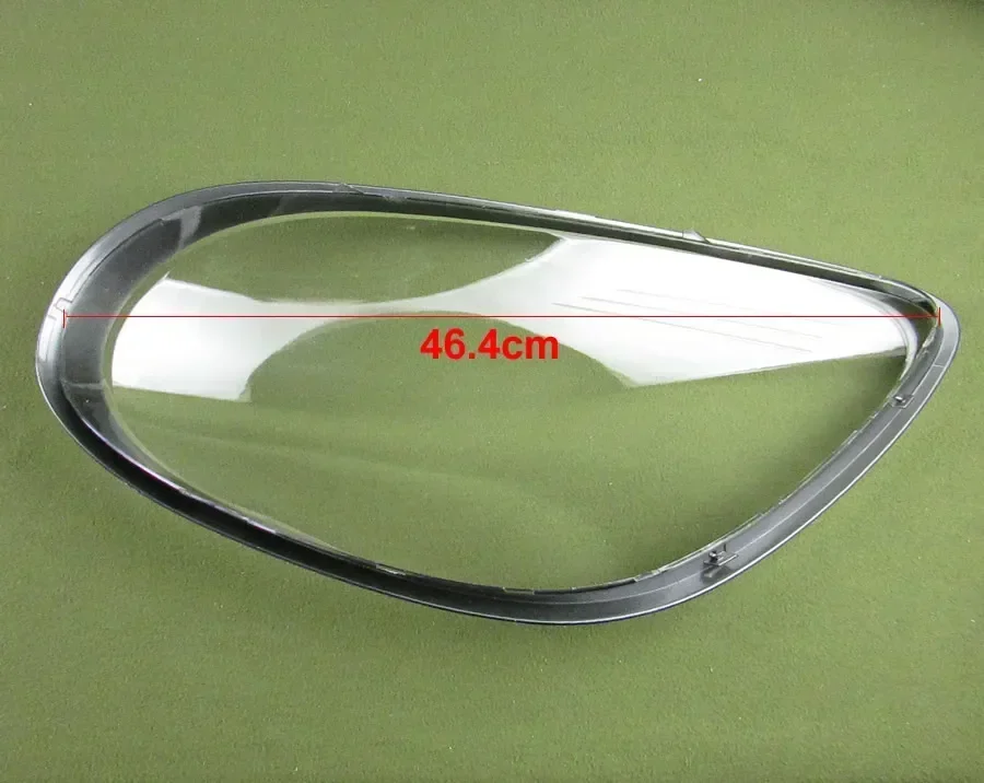 For Porsche Cayman Boxster 981 Headlight Transparent Lampshade Headlamp Cover Shell Headlights Lens Plexiglass Silver Grey Edge