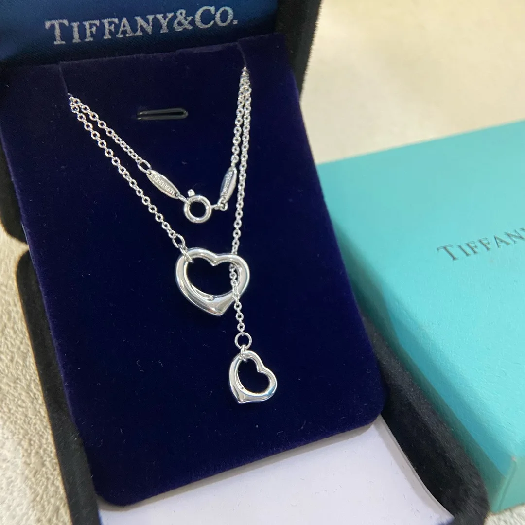 

205 Новая высокая версия T Family V Gold Heart Lock Сердце Ожерелье для женщин, модное, простое и легкое роскошное двойное сердце на шею